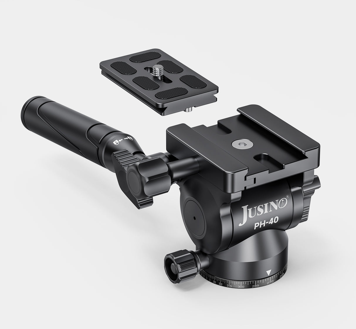 JUSINO Profi Aluminium Fluid-Videoneiger bis 3kg Tragkraft PH-40