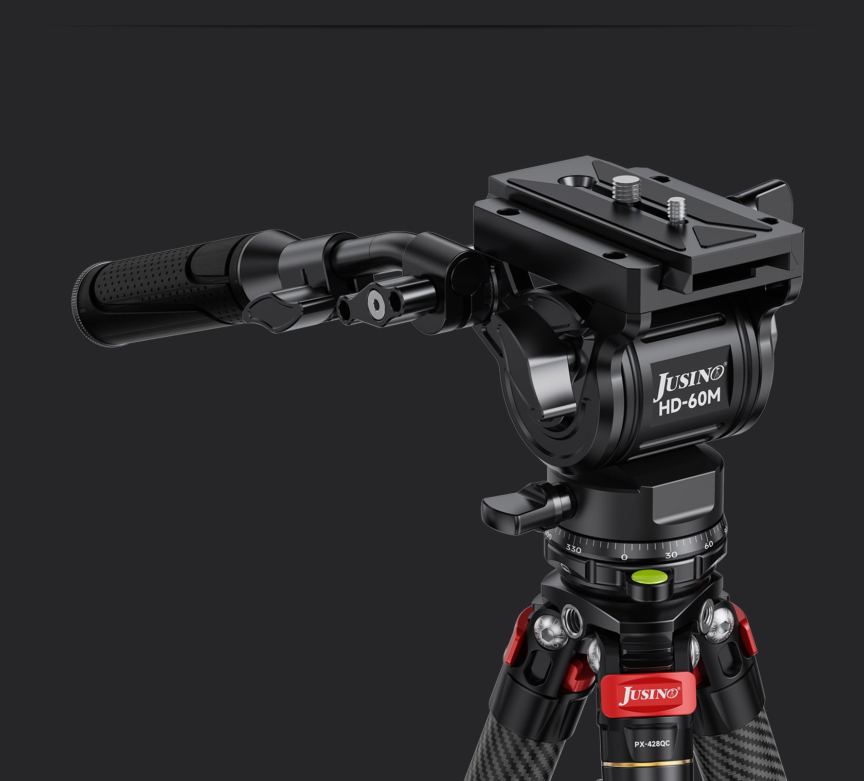 JUSINO Hydraulik Präzisions-Videoneiger 15kg Tragkraft HD-60M