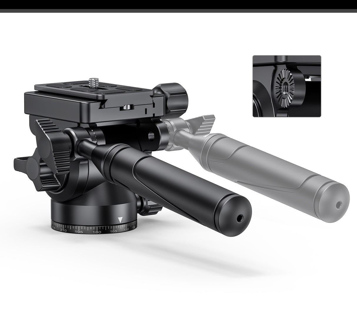 JUSINO Profi Aluminium Fluid-Videoneiger bis 3kg Tragkraft PH-40