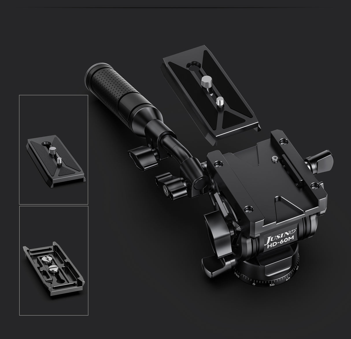 JUSINO Hydraulik Präzisions-Videoneiger 15kg Tragkraft HD-60M