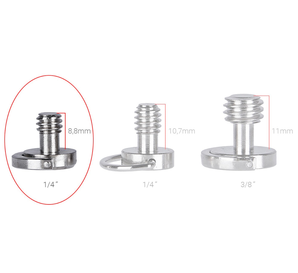 Klipschraube 1/4" Adapterschraube für Wechselplatte Kugelkopf Stativ