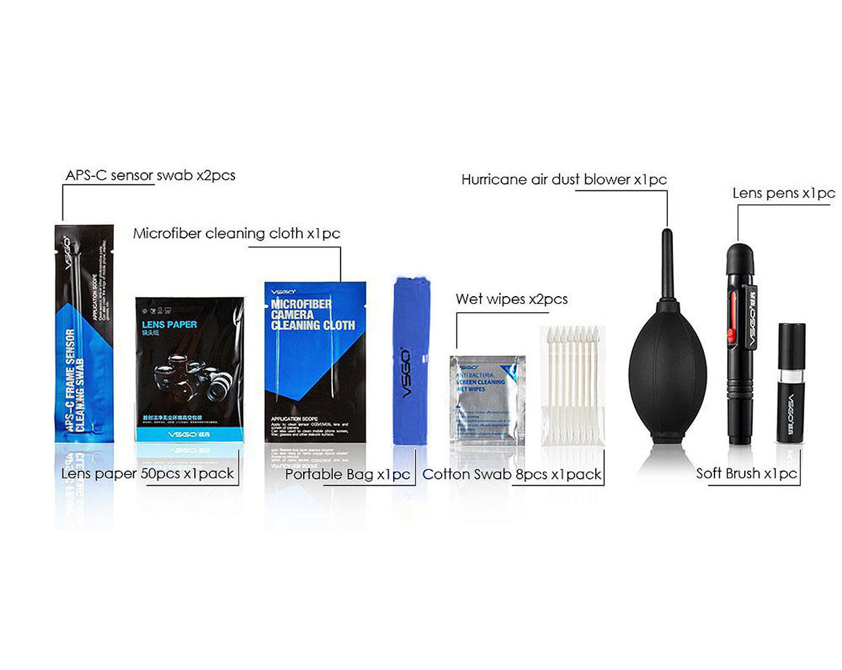 VSGO Kamera Reinigungsset DKL-6 Komplettset für Kamera, Linse & Sensor