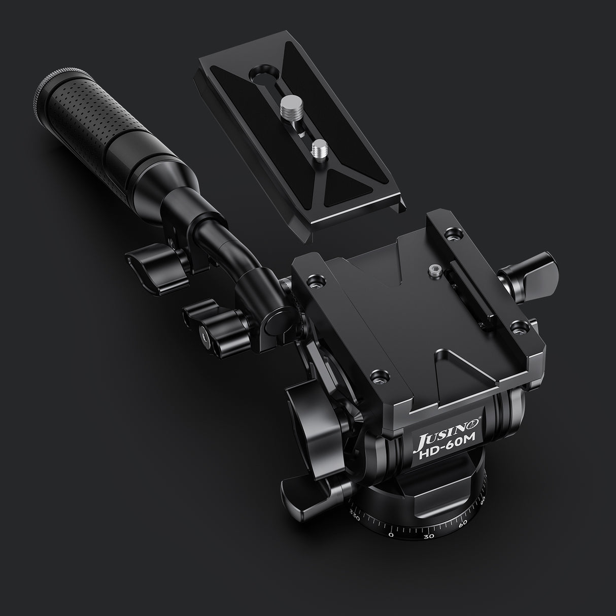 JUSINO Hydraulik Präzisions-Videoneiger 15kg Tragkraft HD-60M