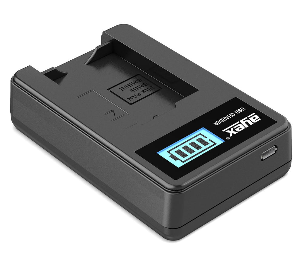 USB Ladegerät für Panasonic DMW-BMB9E Akkus beleuchtetes Display Ladestandanzeige