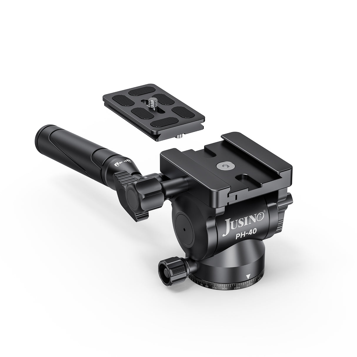 JUSINO Profi Aluminium Fluid-Videoneiger bis 3kg Tragkraft PH-40
