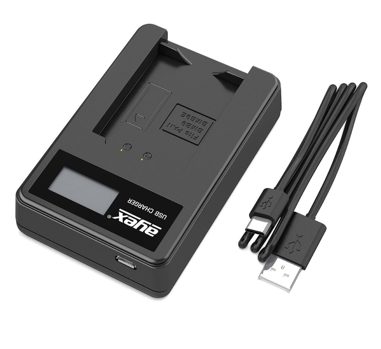 USB Ladegerät für Panasonic DMW-BMB9E Akkus beleuchtetes Display Ladestandanzeige