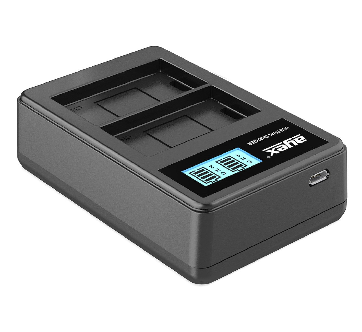 USB Dual Ladegerät für Canon LP-E6 N NH Akkus beleuchtetes Display Ladestandanzeige