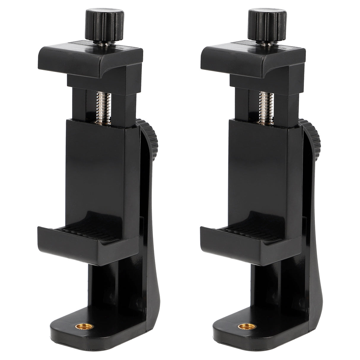 2er Set Universal Smartphone Halterung – Handy Stativadapter mit 1/4 Zoll, Blitzschuh & Schraubklemme für Vlogging, Streaming & Fotografie