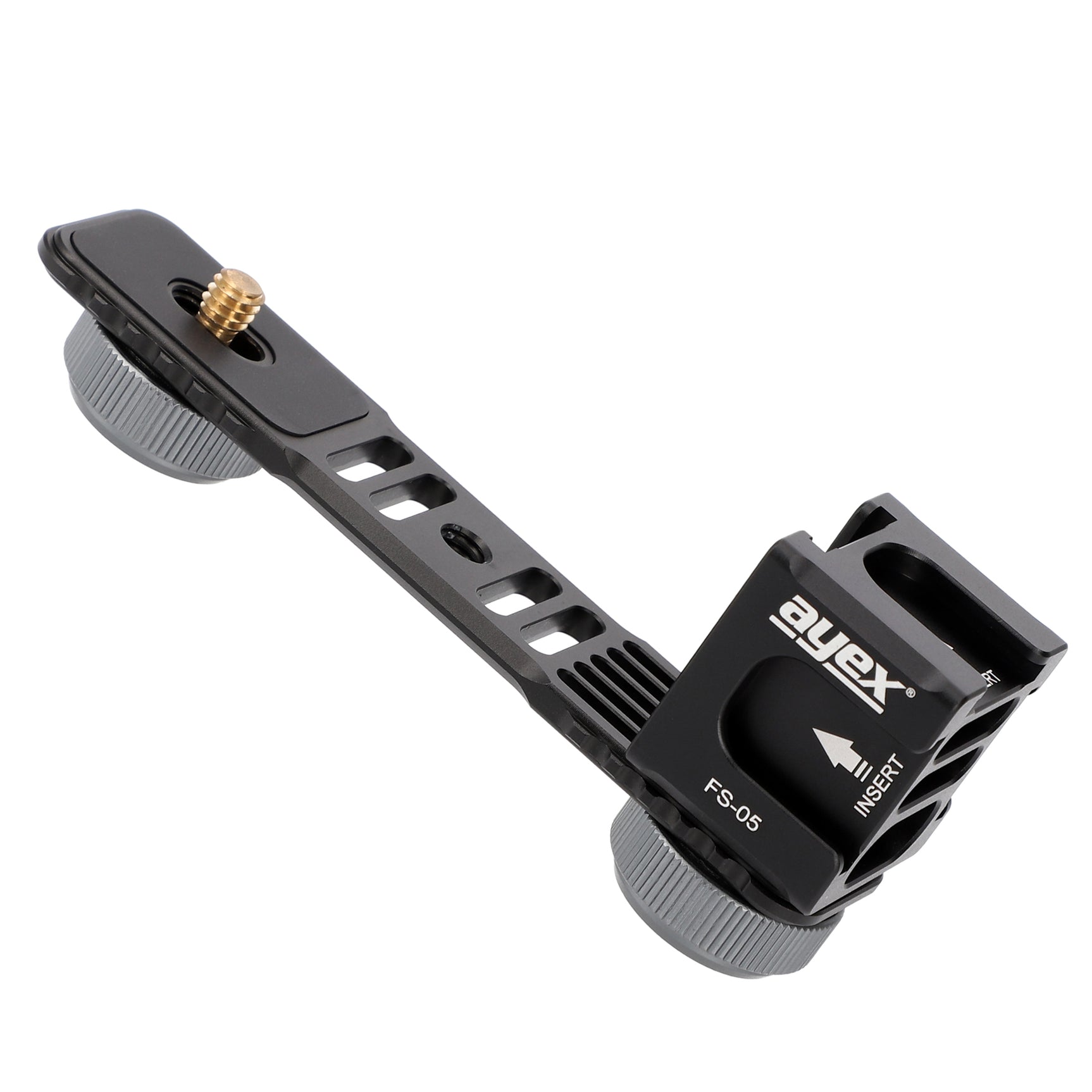 ayex Blitzschiene mit rotierbaren Vierkopf-Multifunktions Cold-Shoe-Adapter eingebaute Rücklaufsperre