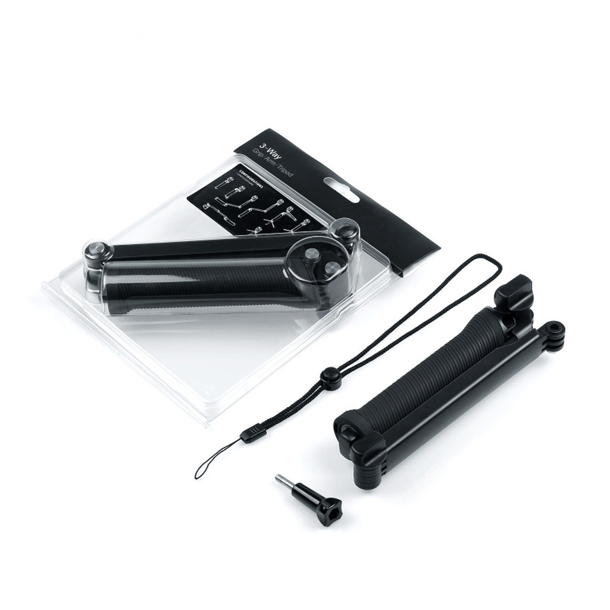 Selfie Stick Monopod mit Stativständer für GoPro & DJI Actionkameras dynamische Aufnahmen