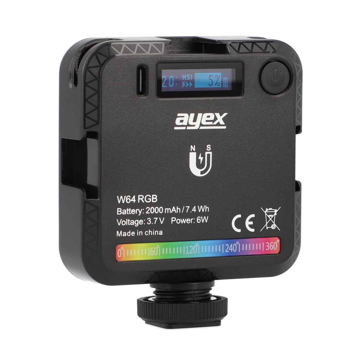 RGB Videoleuchte einstellbare Helligkeit 20 kreative Lichteffekte W64 RGB