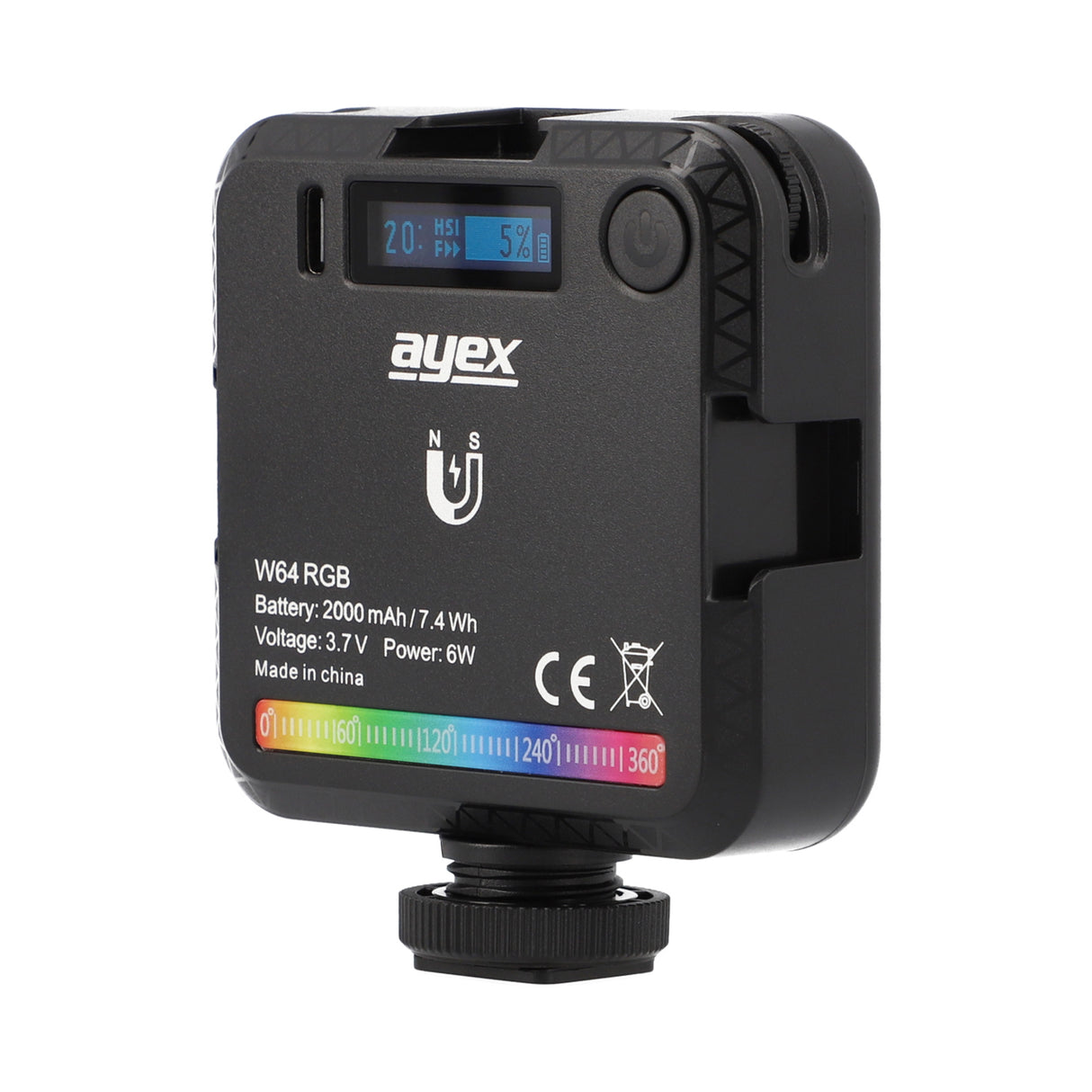 RGB Videoleuchte einstellbare Helligkeit 20 kreative Lichteffekte W64 RGB