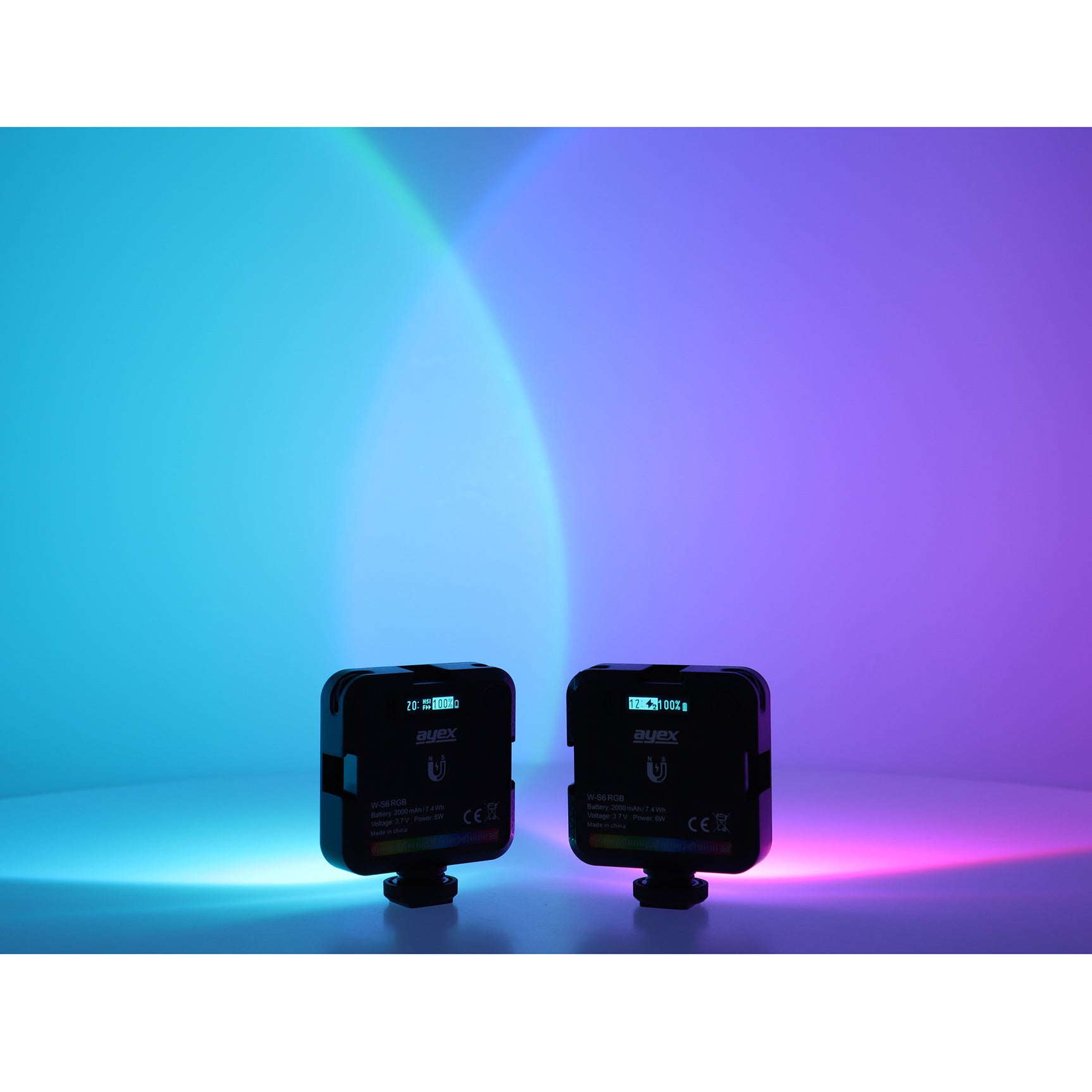 ayex RGB LED Ambiente Light 45 hocheffektiven Lichtperlen 2000mAh Akku wiederaufladbar Type-C W-S6