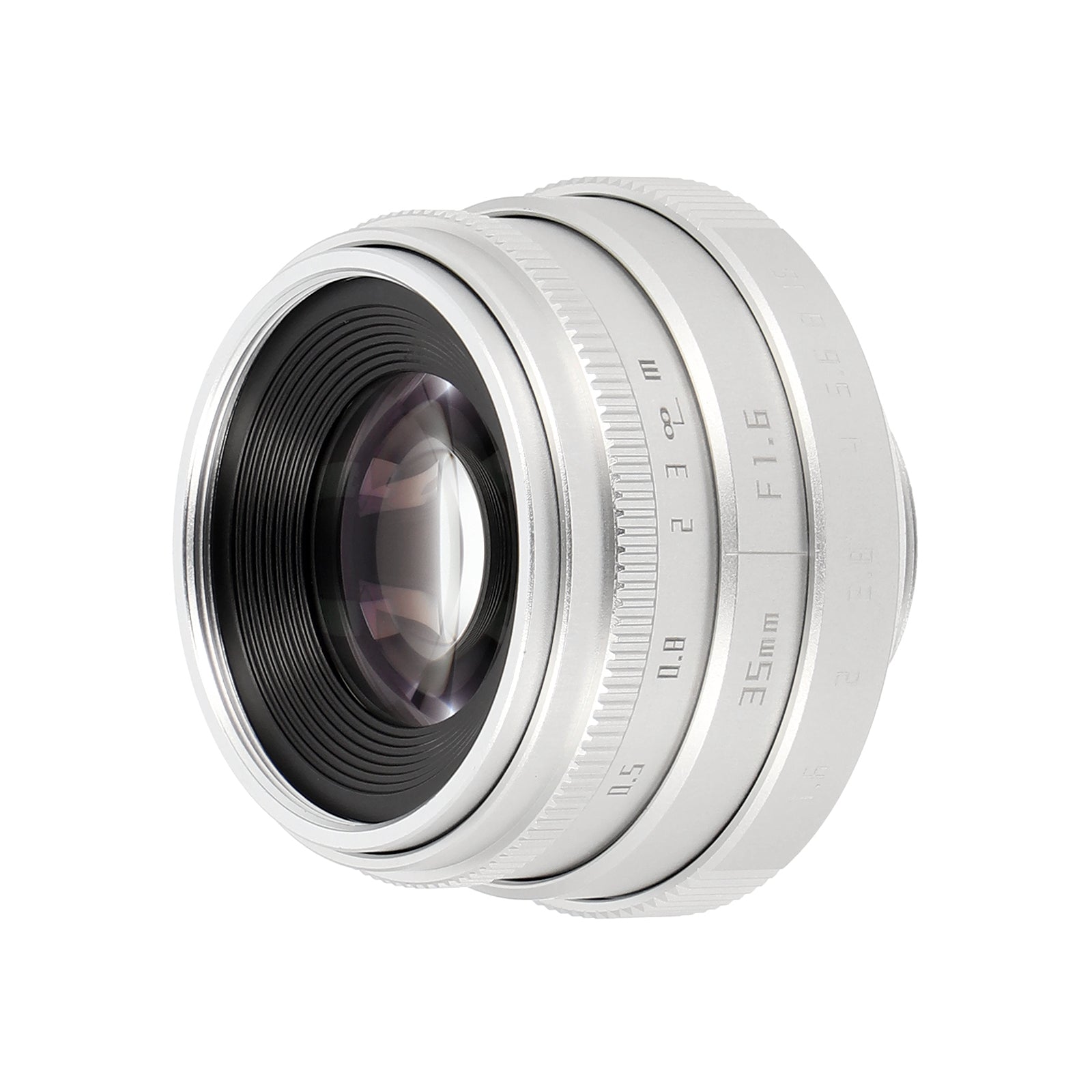 35mm F1.6 C-Mount Objektiv Silber/Schwarz - Manuelles APS-C Portrait- & Cine-Objektiv aus Metall