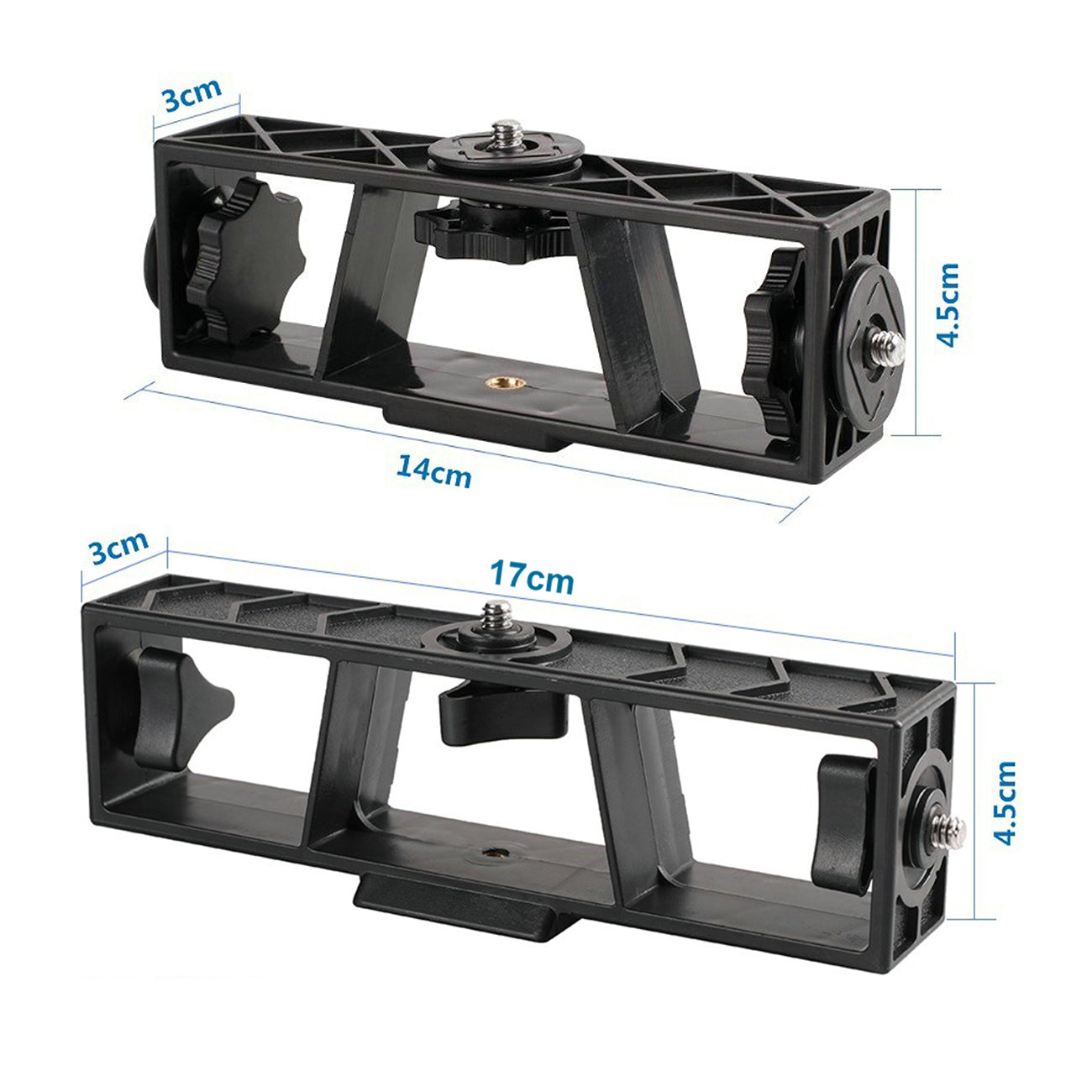 Halterung mit dreifachen 1/4 Zoll Gewinde Kamerahalter für flexible Multi-Kamera-Setups