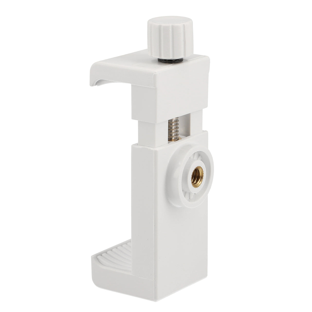 Universal Smartphone Halterung für Stativ & Selfie-Stick 1/4 Zoll verstellbar 55-105mm Hoch- & Querformat Weiß