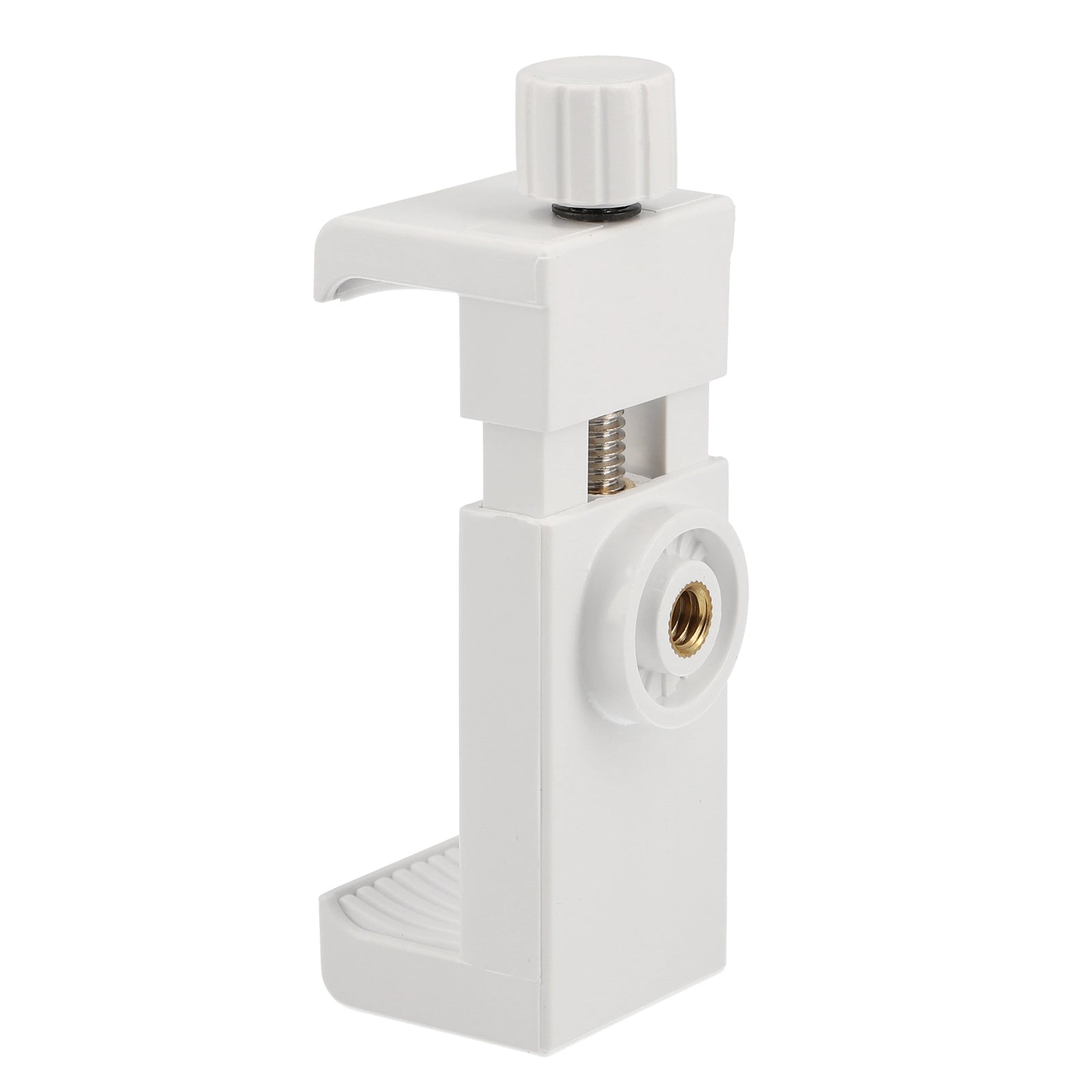Universal Smartphone Halterung für Stativ & Selfie-Stick 1/4 Zoll verstellbar 55-105mm Hoch- & Querformat Weiß