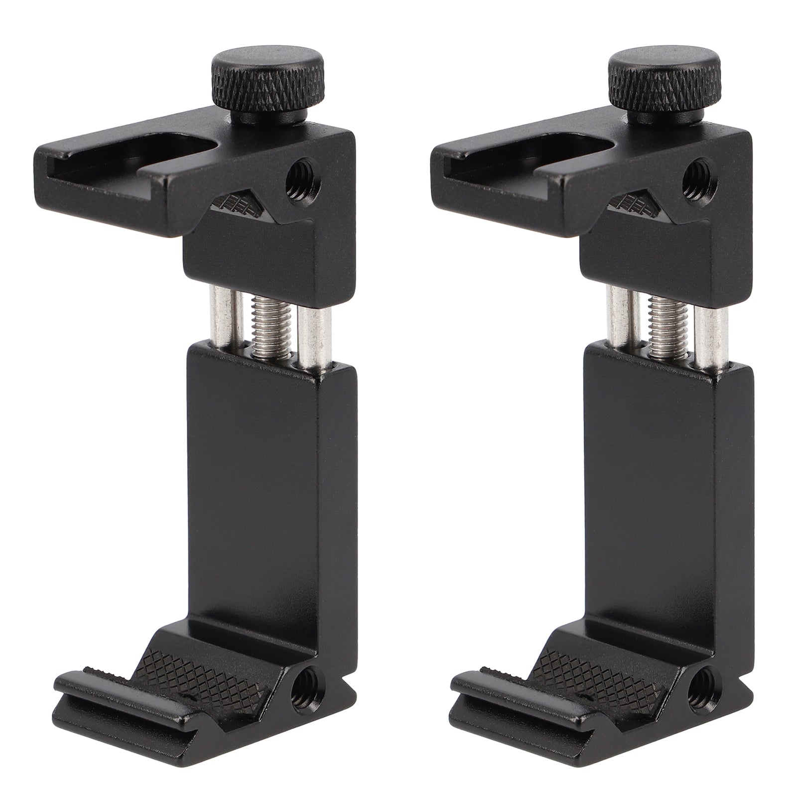 2er Set Universal Smartphone Halterung – Handy Stativadapter mit 1/4 Zoll, Blitzschuh & Schraubklemme für Vlogging, Streaming & Fotografie