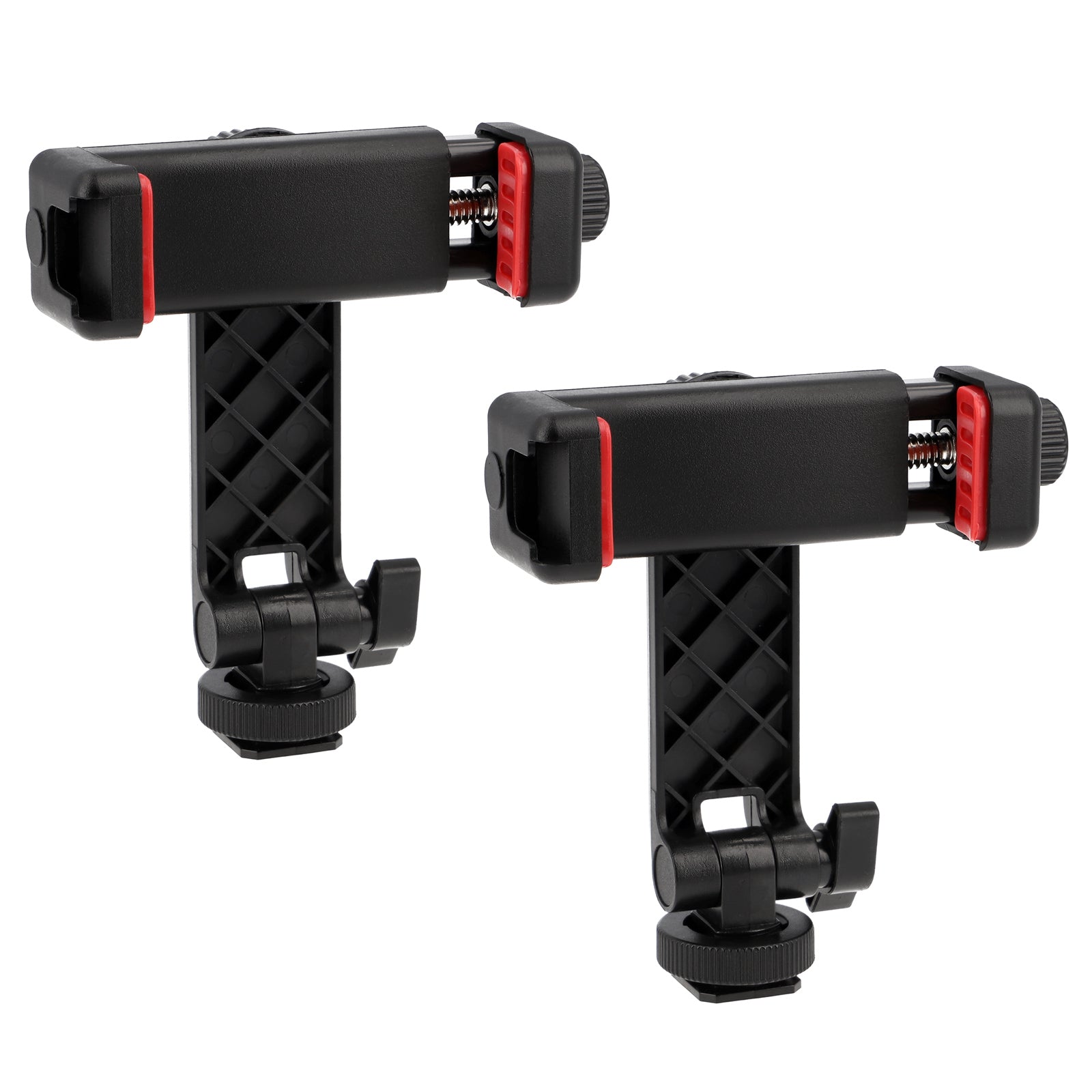 2er Set Universal Smartphone Halterung – Handy Stativadapter mit 1/4 Zoll, Blitzschuh & Schraubklemme für Vlogging, Streaming & Fotografie