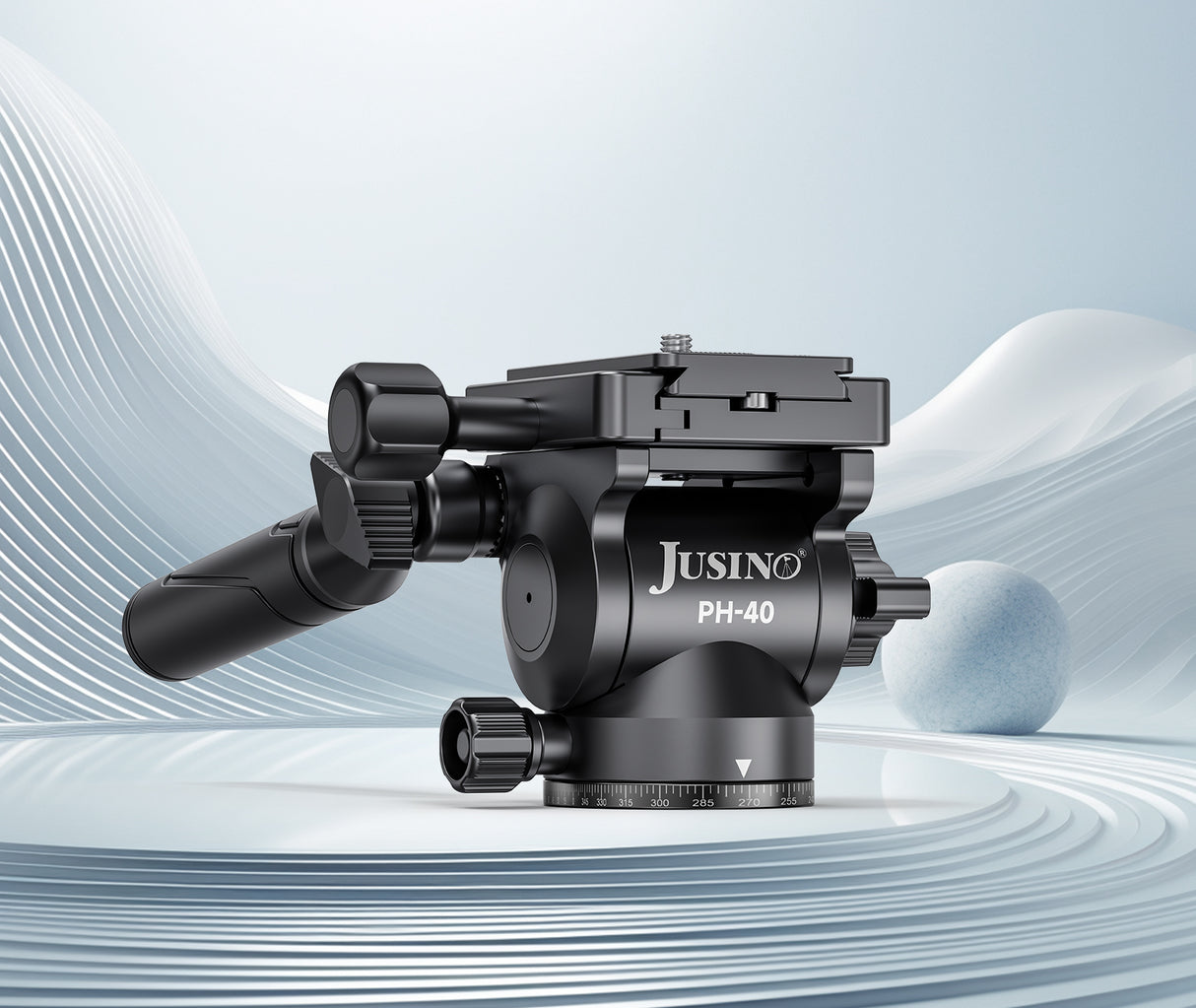 JUSINO Profi Aluminium Fluid-Videoneiger bis 3kg Tragkraft PH-40