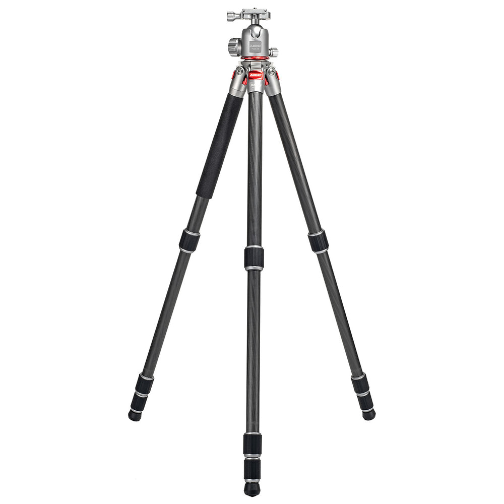 JUSINO Leichtes Karbon Fotostativ mit Kugelkopf Stativ bis 138cm 12kg AF-254C FGS-36