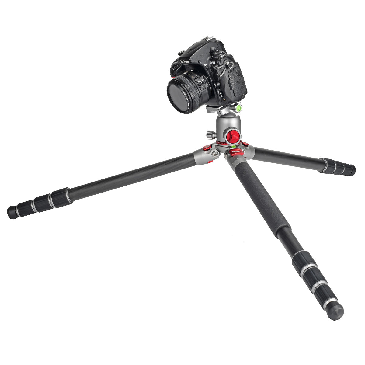 JUSINO Leichtes Karbon Fotostativ mit Kugelkopf Stativ bis 130cm 15kg AF-284C FGS-36