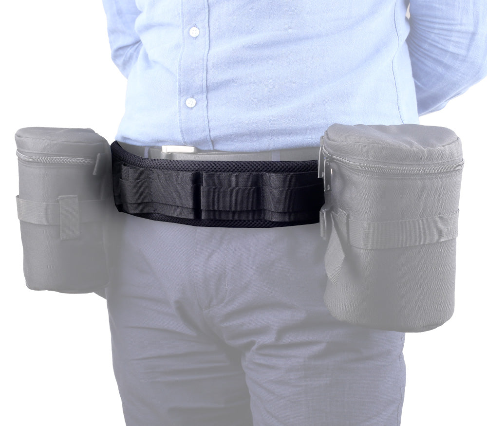 Zubehör-Gürtel Objektivtaschen-Gurt Tragbarer Kameragürtel bis zu 8 Taschen gepolstert verstellbar