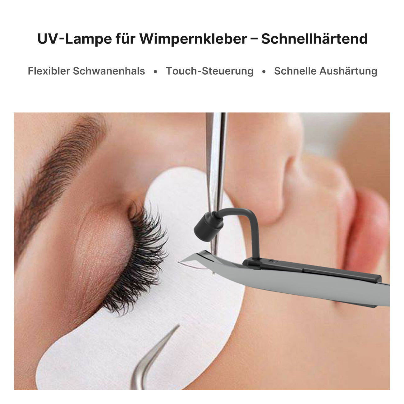 LED Wimpern Pinzette mit UV-Lampe – Lash Extension LED Pinzette & Lash Glue Aushärtung – Beauty Studio Werkzeug