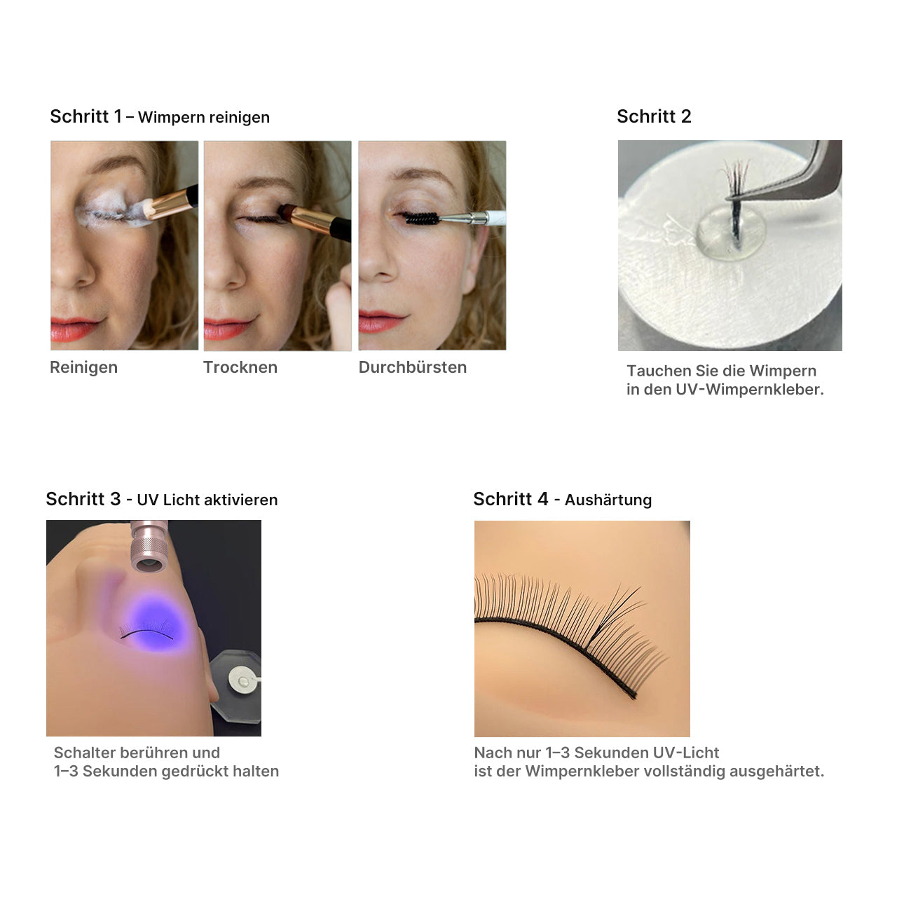 LED Wimpern Pinzette mit UV-Lampe – Lash Extension LED Pinzette & Lash Glue Aushärtung – Beauty Studio Werkzeug