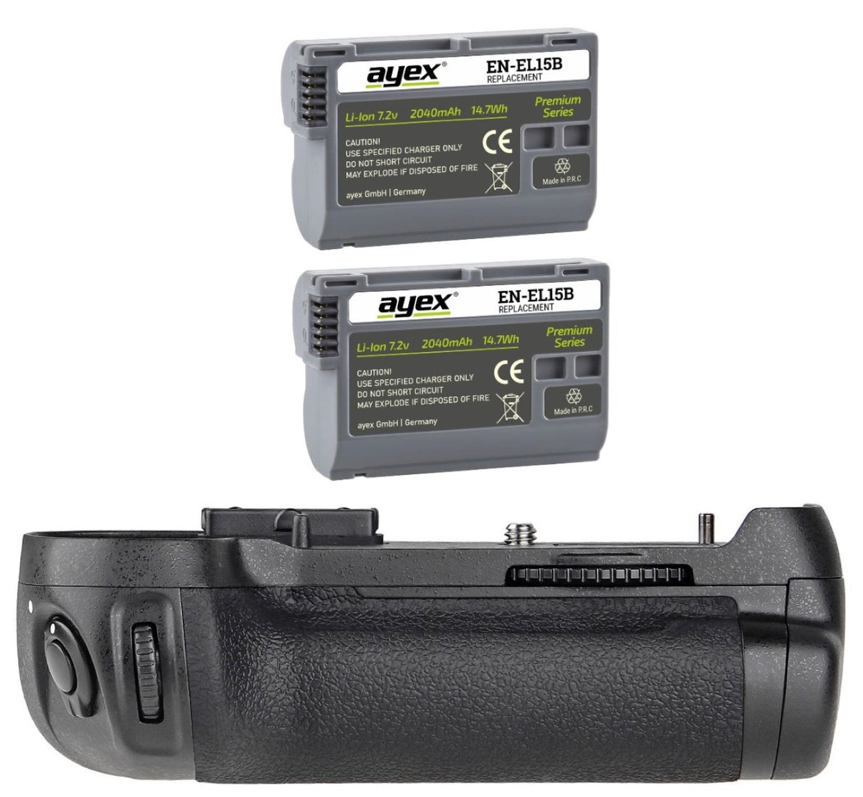 Batteriegriff Set für Nikon D600 D610 wie MB-D14 + 2x EN-EL15B Akku
