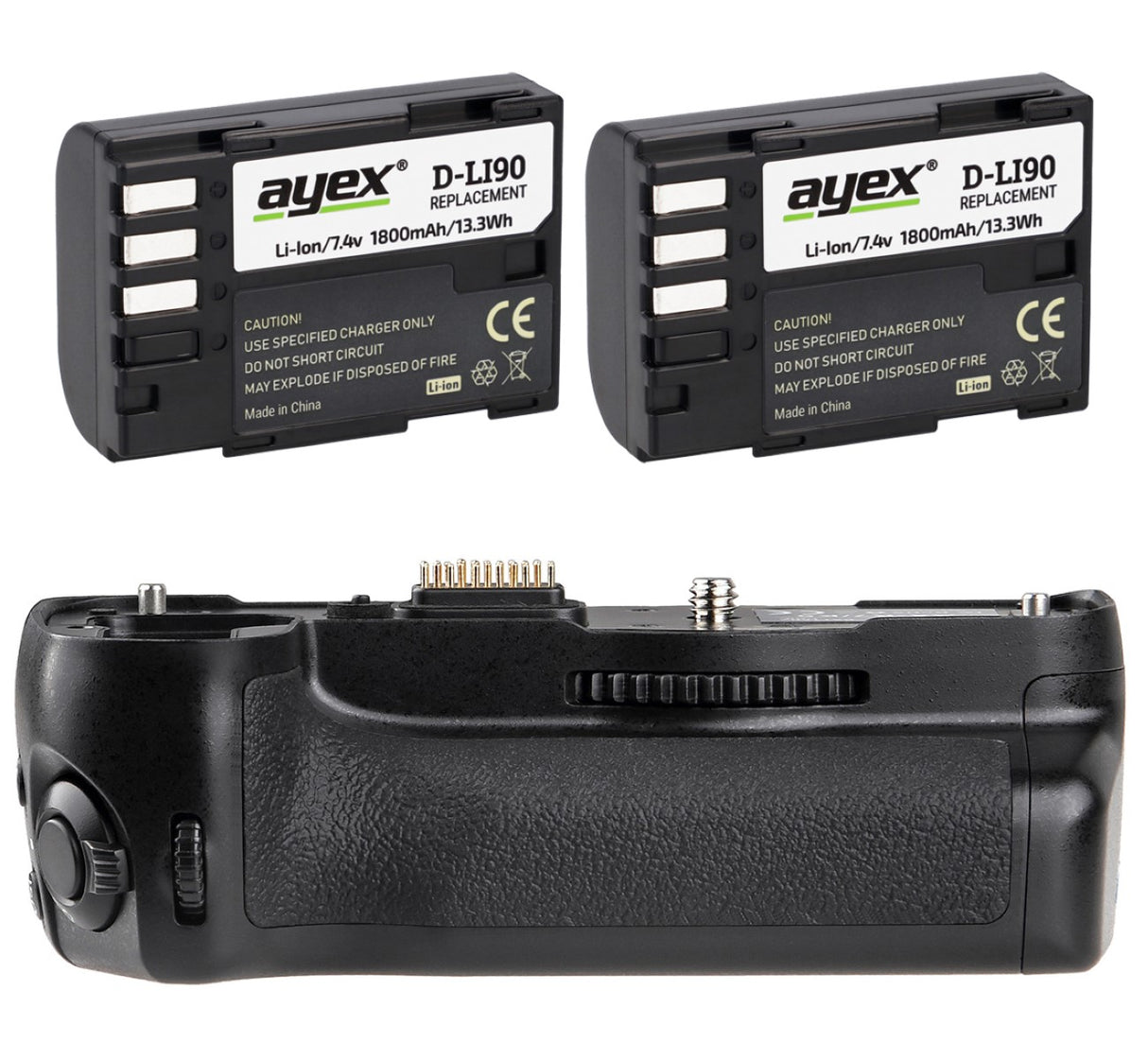 Batteriegriff Set für Pentax K-7 K-5 K-5 II K-5 IIs ähnlich D-BG4 + 2x D-Li90 Akku