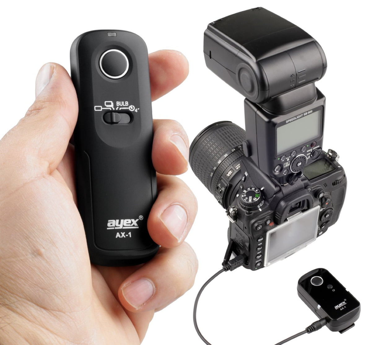 Funk Fernauslöser AX-1 DC0 zB Nikon Z9 Z8 D850 D700 D5 D4S D3 Auslösung Serie Bulb Delay