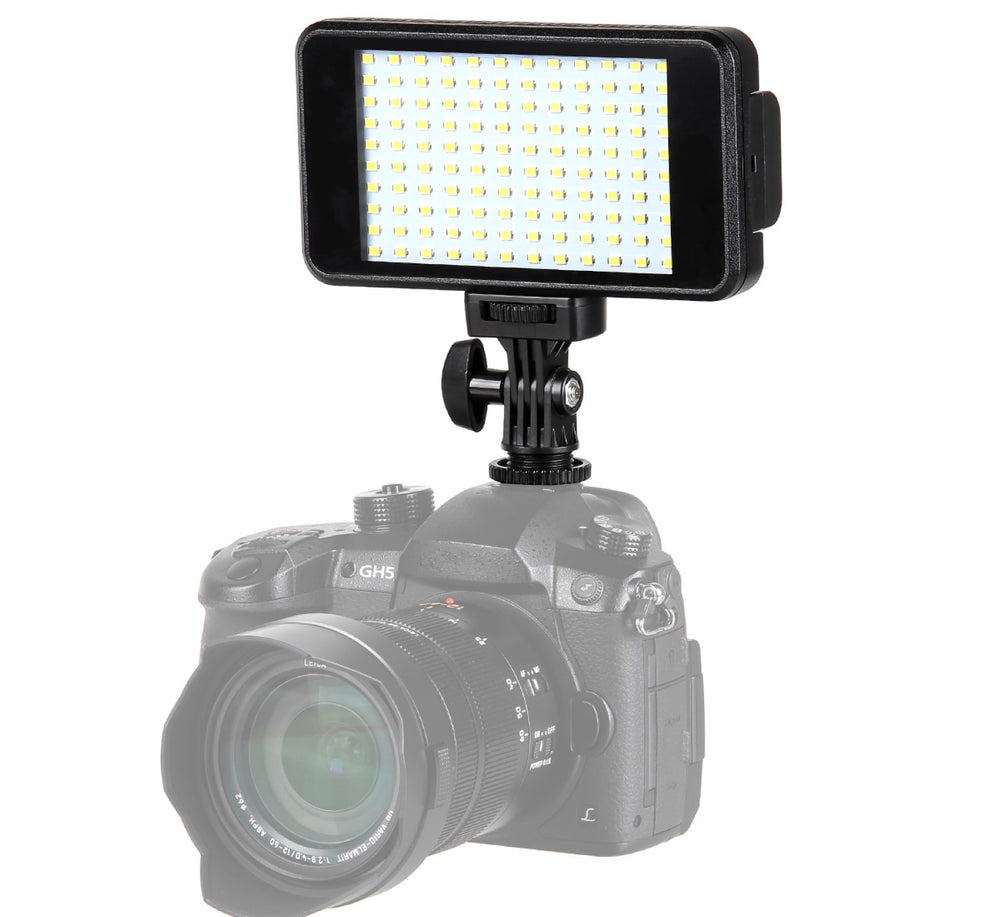 ayex LED light Videoleuchte mit 120 LEDs Inkl. Li-Ion Akku und Ladegerät