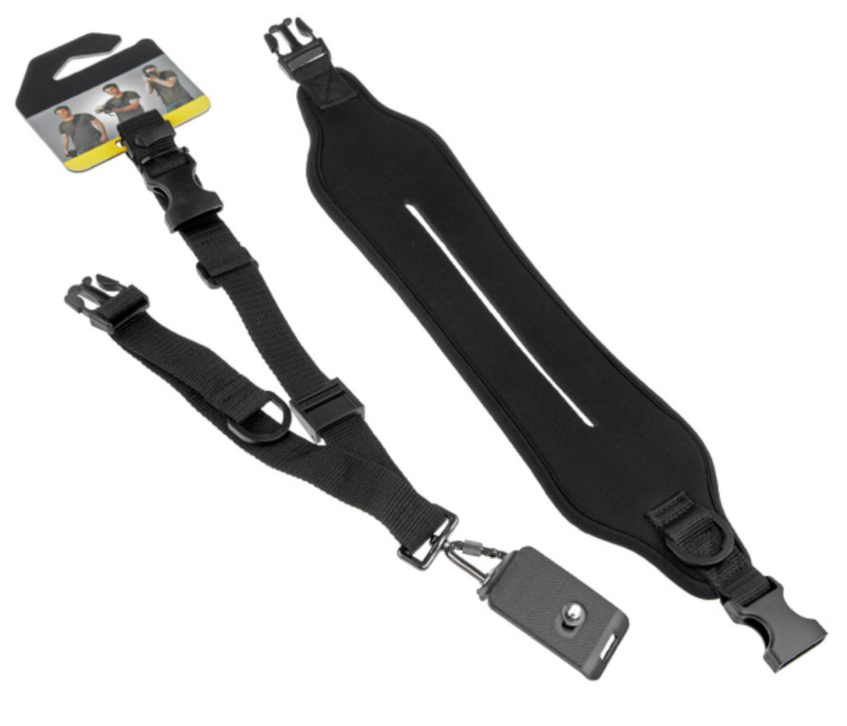 Profi Neopren Kameragurt mit individuell verstellbaren Gurte + Karabinerhaken Single Quick Strap 3