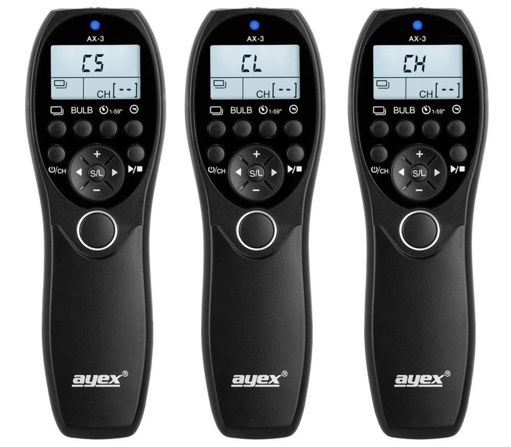Timer Fernauslöser AX-3 DC0 zB Nikon Z9 Z8 D850 D810 D700 D5 D4S D3 Serie Bulb Delay Fokussieren
