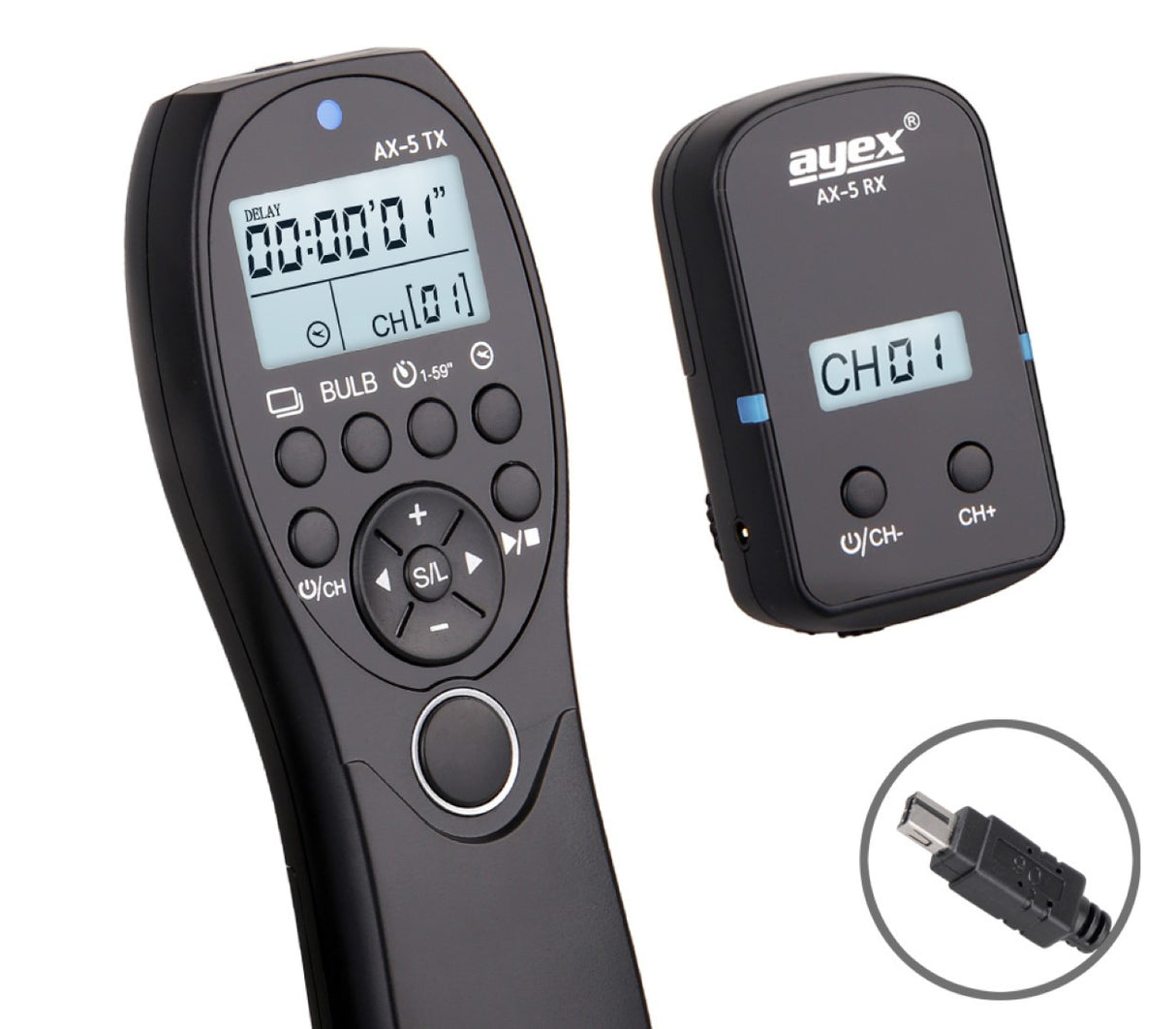 Funk Timer Fernauslöser AX-5 DC2 zB Nikon Z7 Z6 D7500 D7100 D750 D610 D90 D5600 D3300