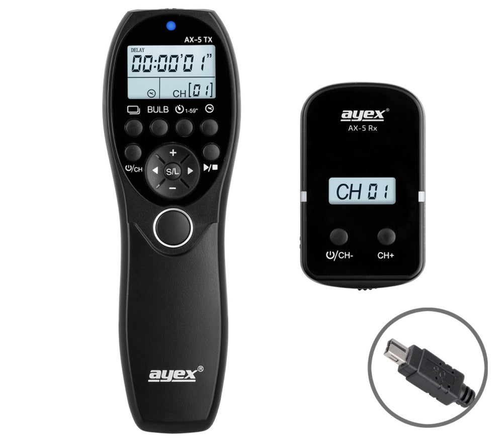 Funk Timer Fernauslöser AX-5 DC2 zB Nikon Z7 Z6 D7500 D7100 D750 D610 D90 D5600 D3300