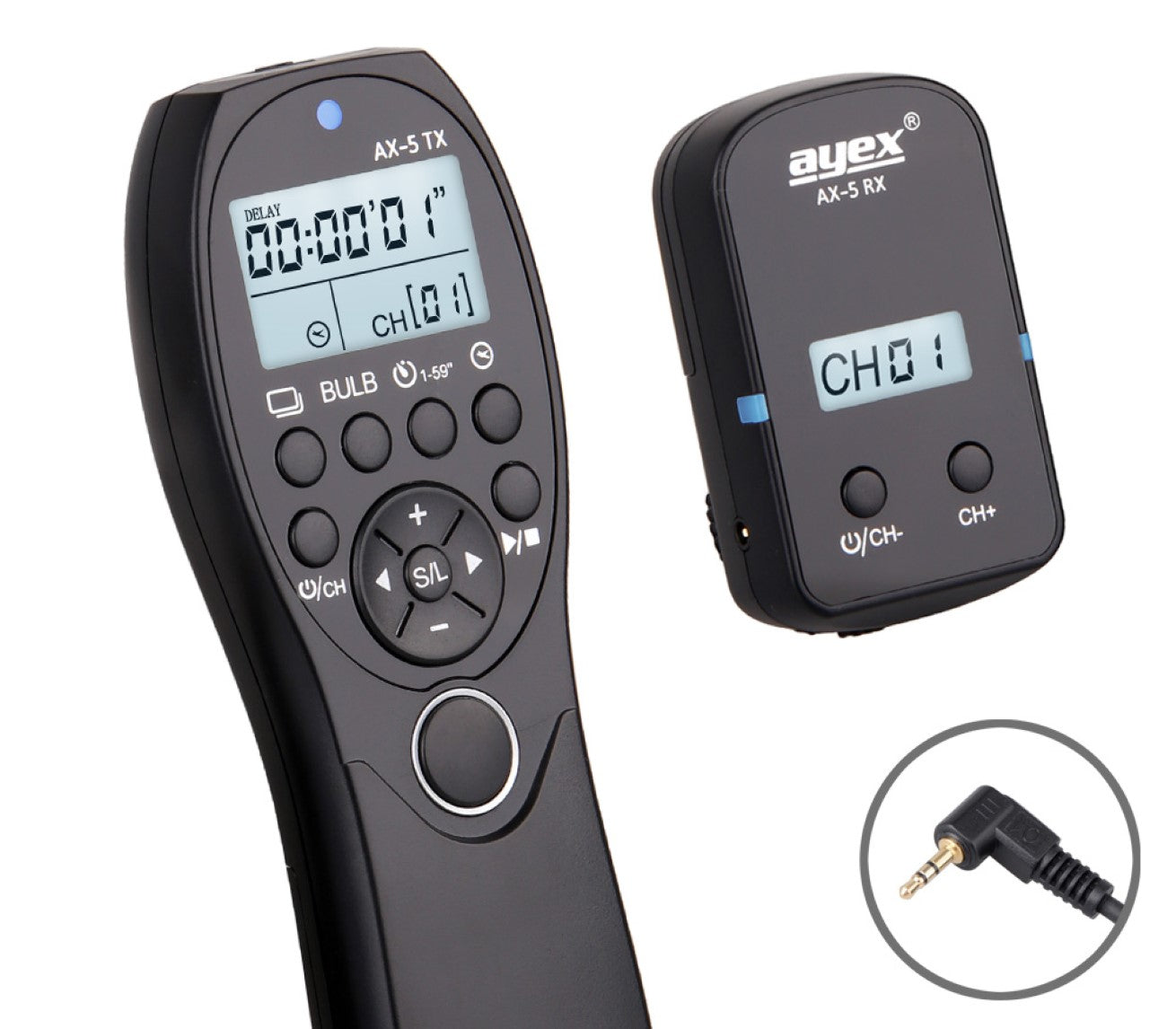Funk Timer Fernauslöser AX-5 E3 zB Canon EOS R R6 RP 90D 80D 2000D 1500D 850D 760D 650D M6 Serie Bulb Delay Fokussieren
