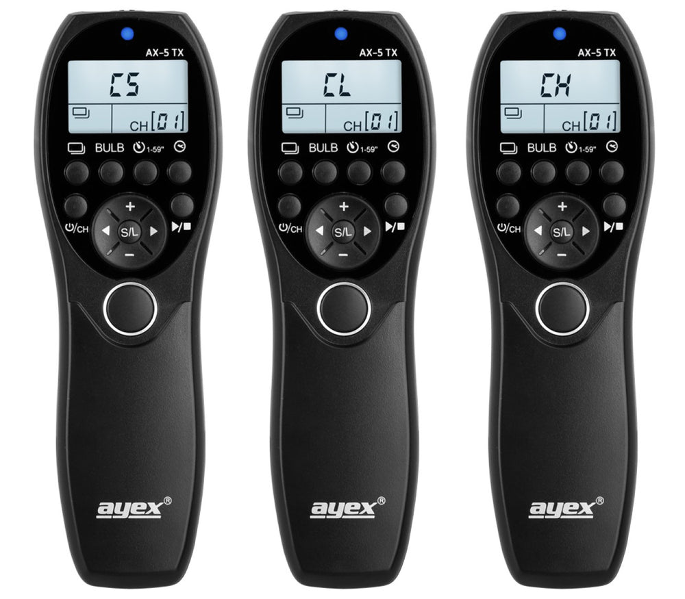 Funk Timer Fernauslöser AX-5 RR90 zB Fujifilm XT10 X-M1 X-A3 X-A10 Serie Bulb Delay Fokussieren
