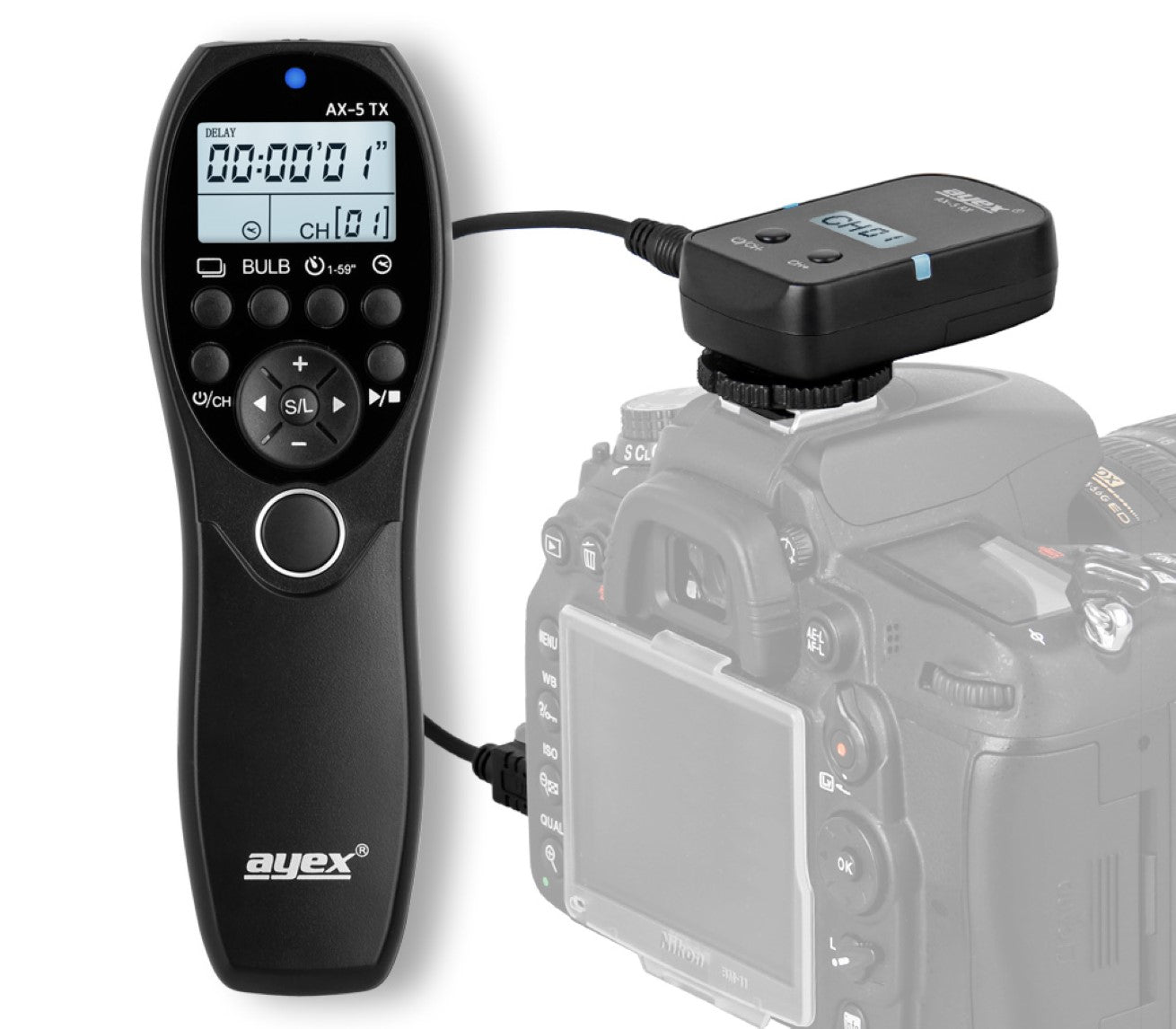 Funk Timer Fernauslöser AX-5 S1 zB Sony Alpha A900 A850 A700 A580 A99 A77 Serie Bulb Delay Fokussieren