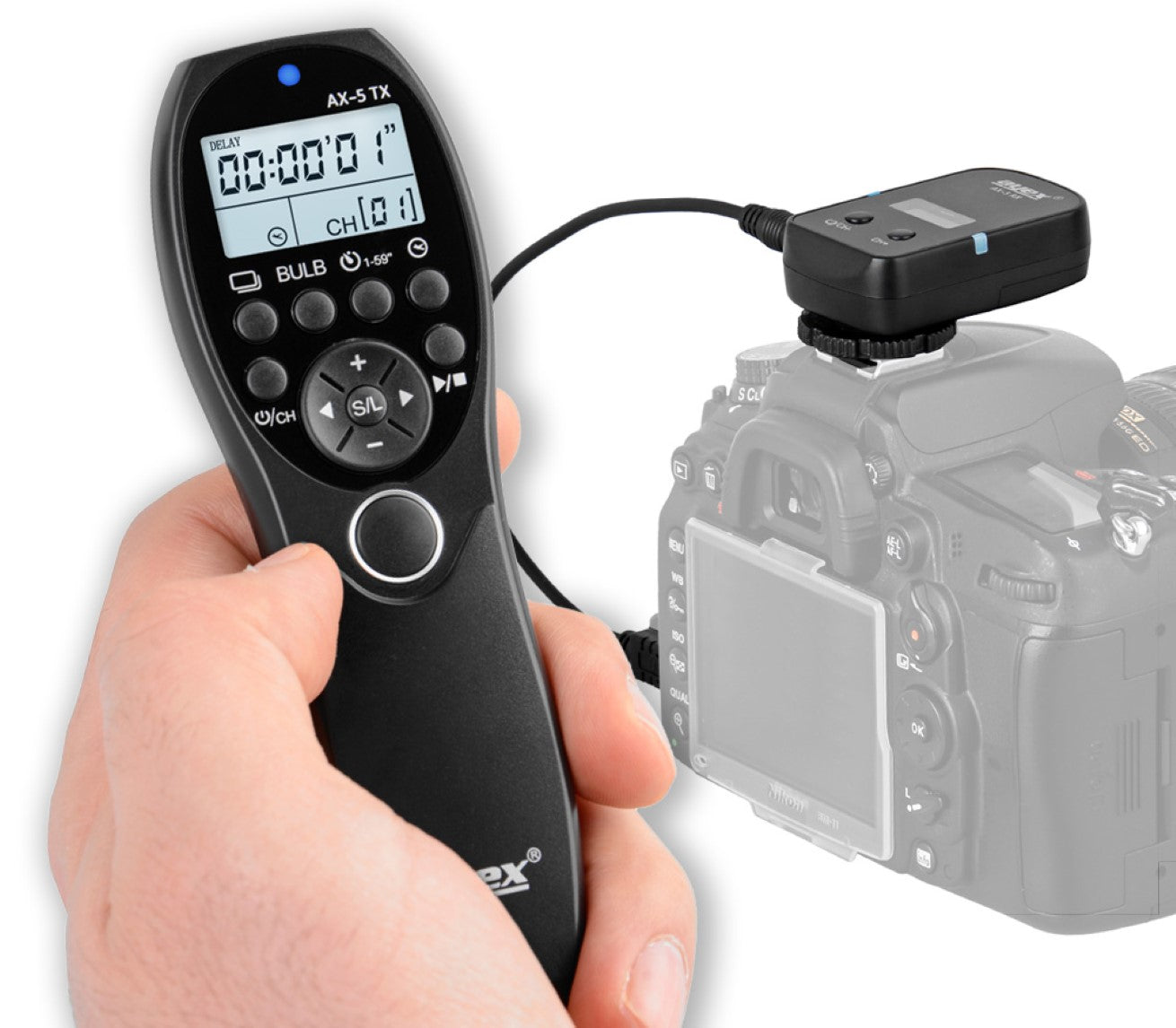 Funk Timer Fernauslöser AX-5 RR90 zB Fujifilm XT10 X-M1 X-A3 X-A10 Serie Bulb Delay Fokussieren