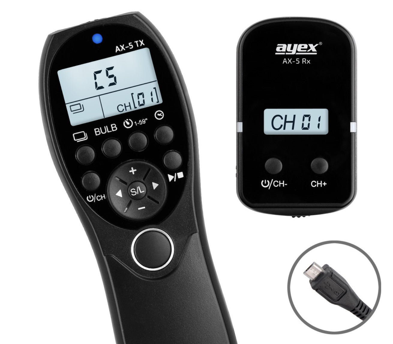 Funk Timer Fernauslöser AX-5 RR90 zB Fujifilm XT10 X-M1 X-A3 X-A10 Serie Bulb Delay Fokussieren