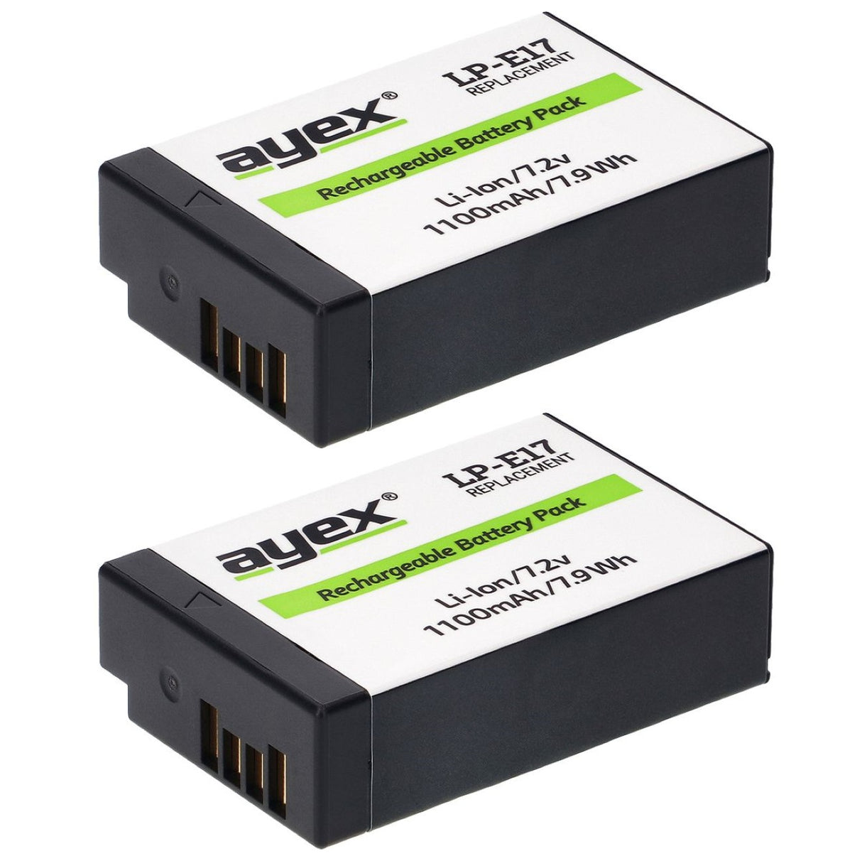 ayex Power Set mit 2x LP-E17 Akku + 1x USB Dual Ladegerät für Canon EOS 800D 760D 200D 77D M6