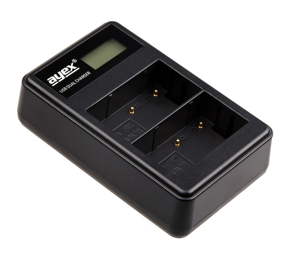 USB Dual Ladegerät für Nikon EN-EL3e Akkus beleuchtetes Display Ladestandanzeige