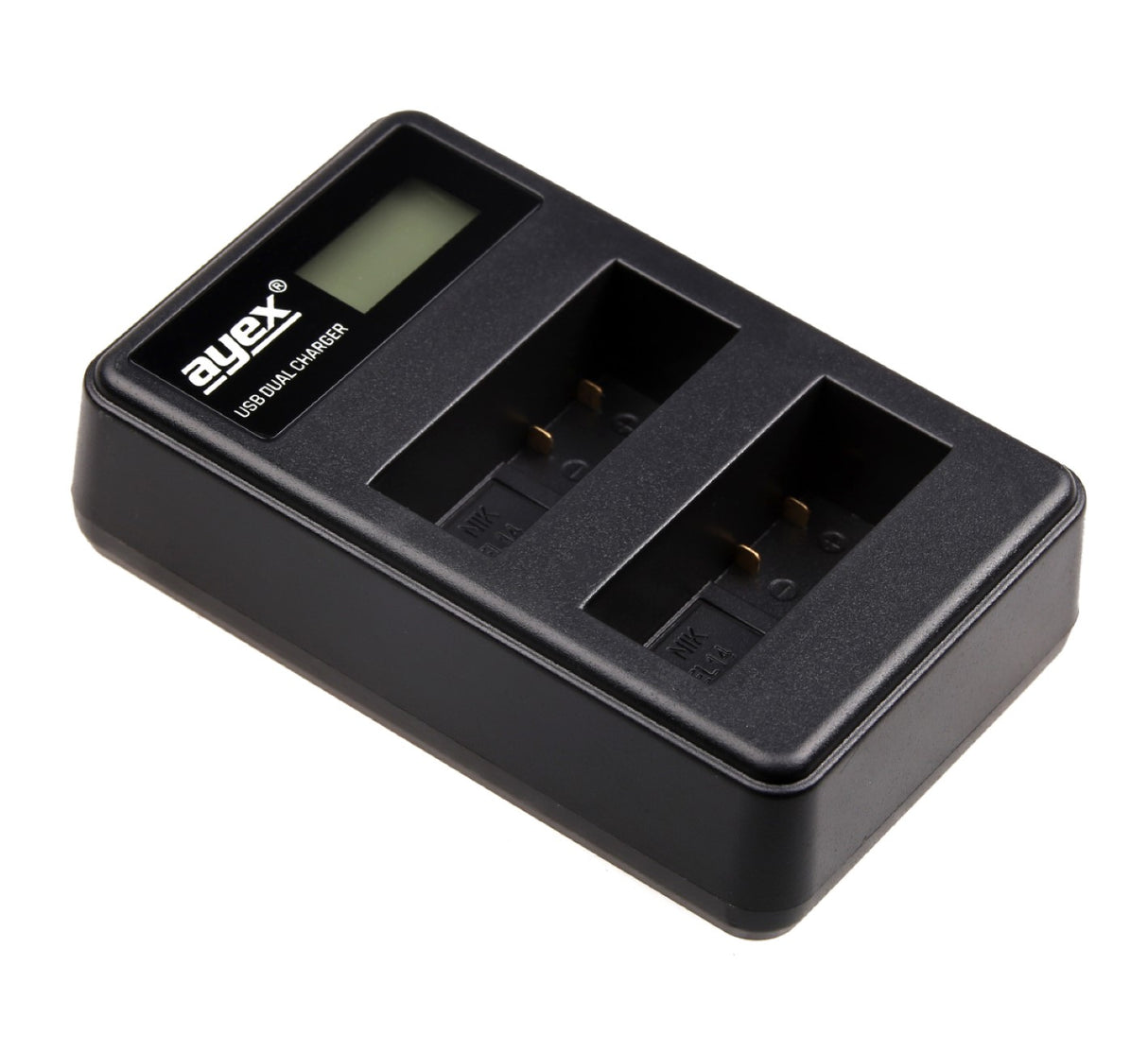 USB Dual Ladegerät für Nikon EN-EL14 Akkus beleuchtetes Display Ladestandanzeige