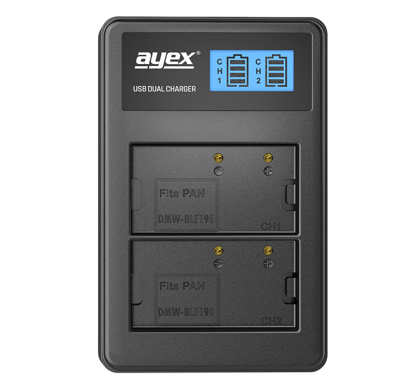 ayex Power Set mit 2x DMW-BLF19E Akku für Panasonic + 1x USB Dual Ladegerät