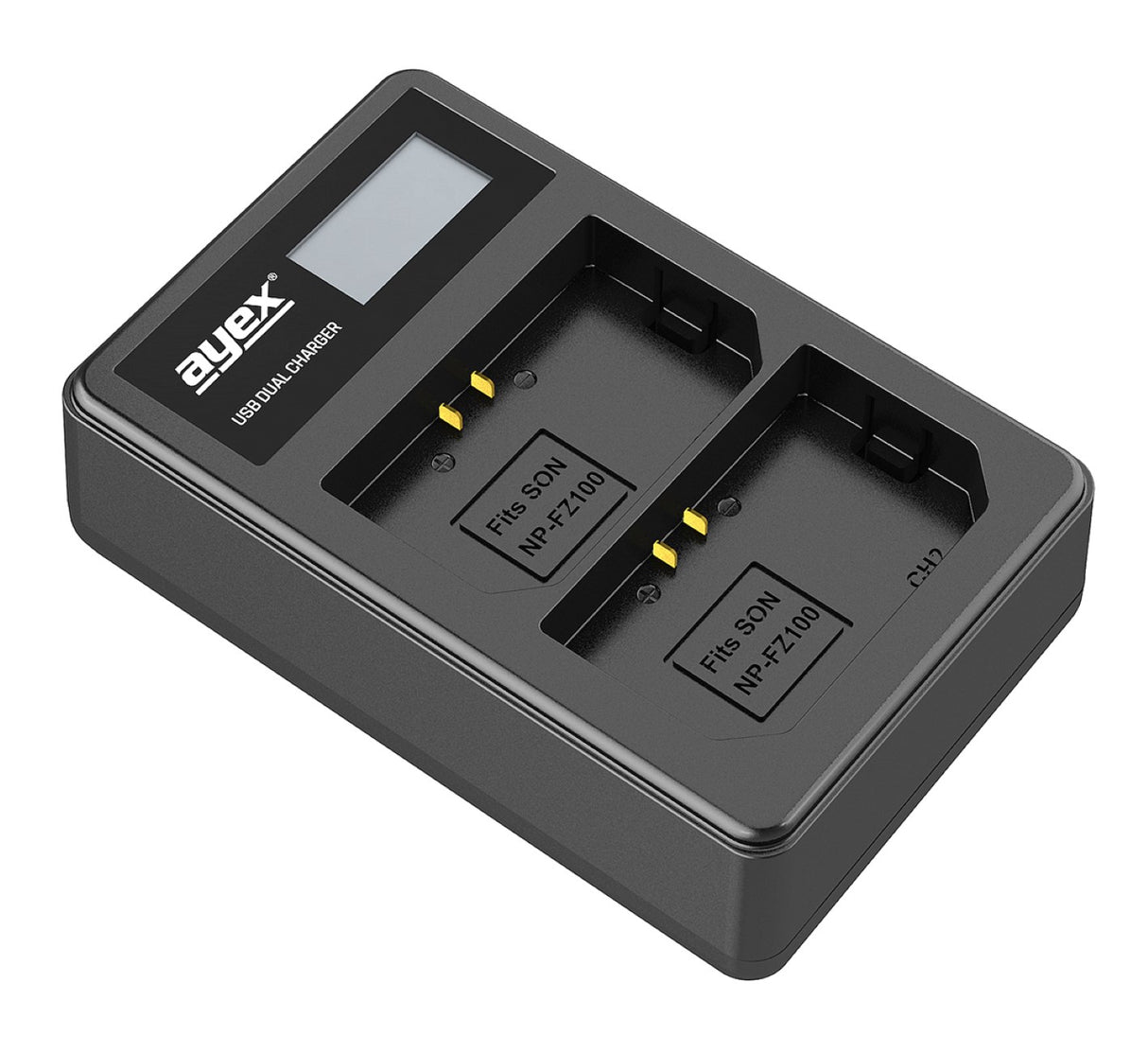 USB Dual Ladegerät für Sony NP-FZ100 Akkus beleuchtetes Display Ladestandanzeige