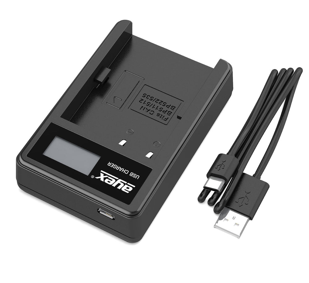 USB Ladegerät für Canon BP-511A Akkus beleuchtetes Display Ladestandanzeige