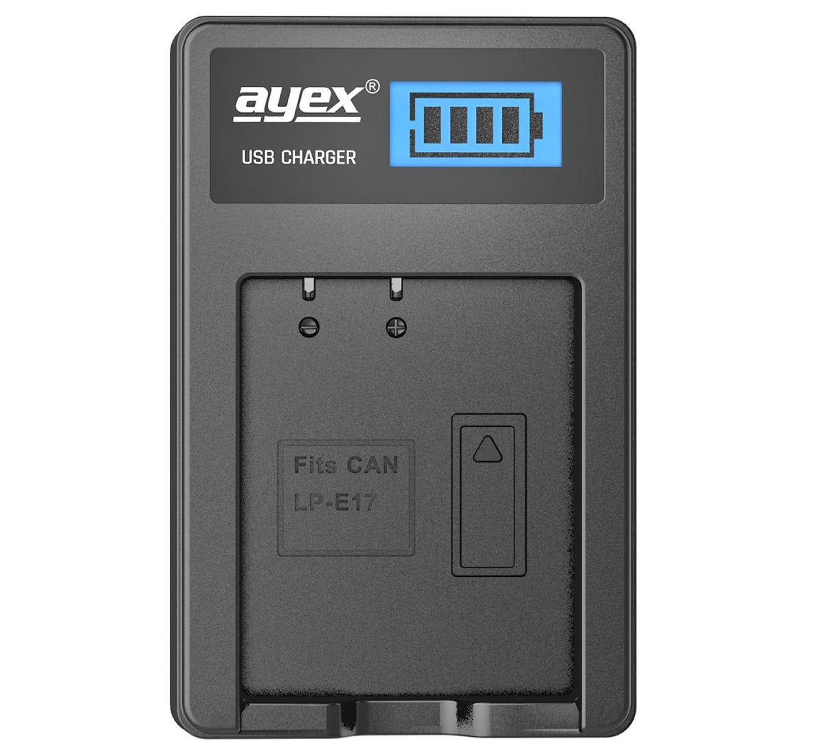 USB Ladegerät für Canon LP-E17 Akkus beleuchtetes Display Ladestandanzeige