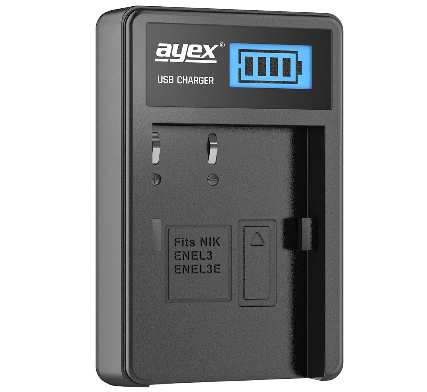 USB Ladegerät für Nikon EN-EL3 EN-EL3e Akkus beleuchtetes Display Ladestandanzeige